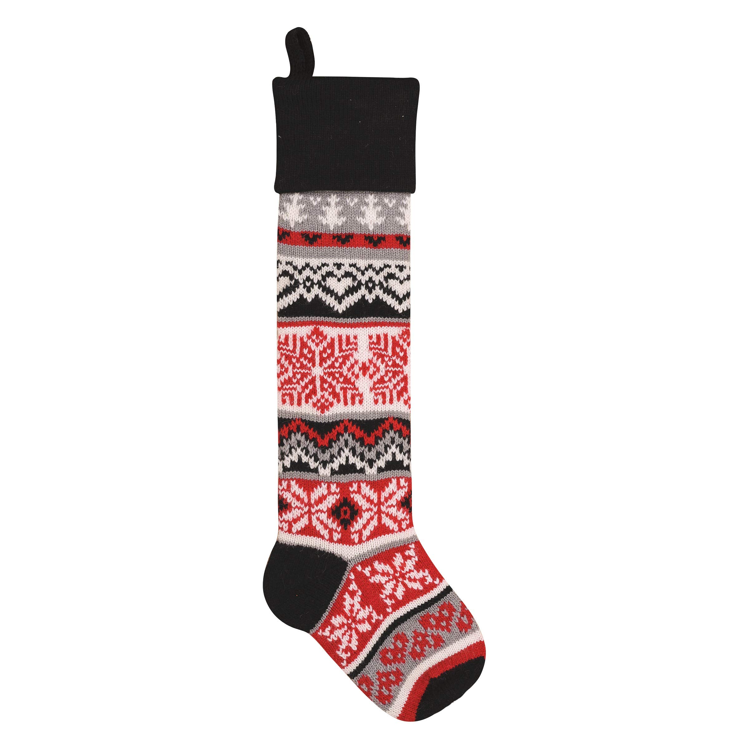 C&F Home Winter Grey Knit Stockings for Women - Soft Warm Red Christmas Stockings for Fireplace Decor, Holiday Gift Exchange & Cozy Home Decor