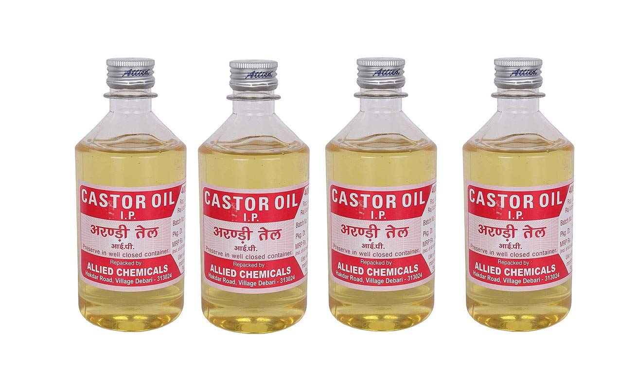 ALLIED 100% Pure Castor Oil 100ml (4-Pack) - Natural Moisturizer for Skin & Hair Care, Promotes Growth & Hydration - Perfect for DIY Beauty, Eyelash & Eyebrow Treatment