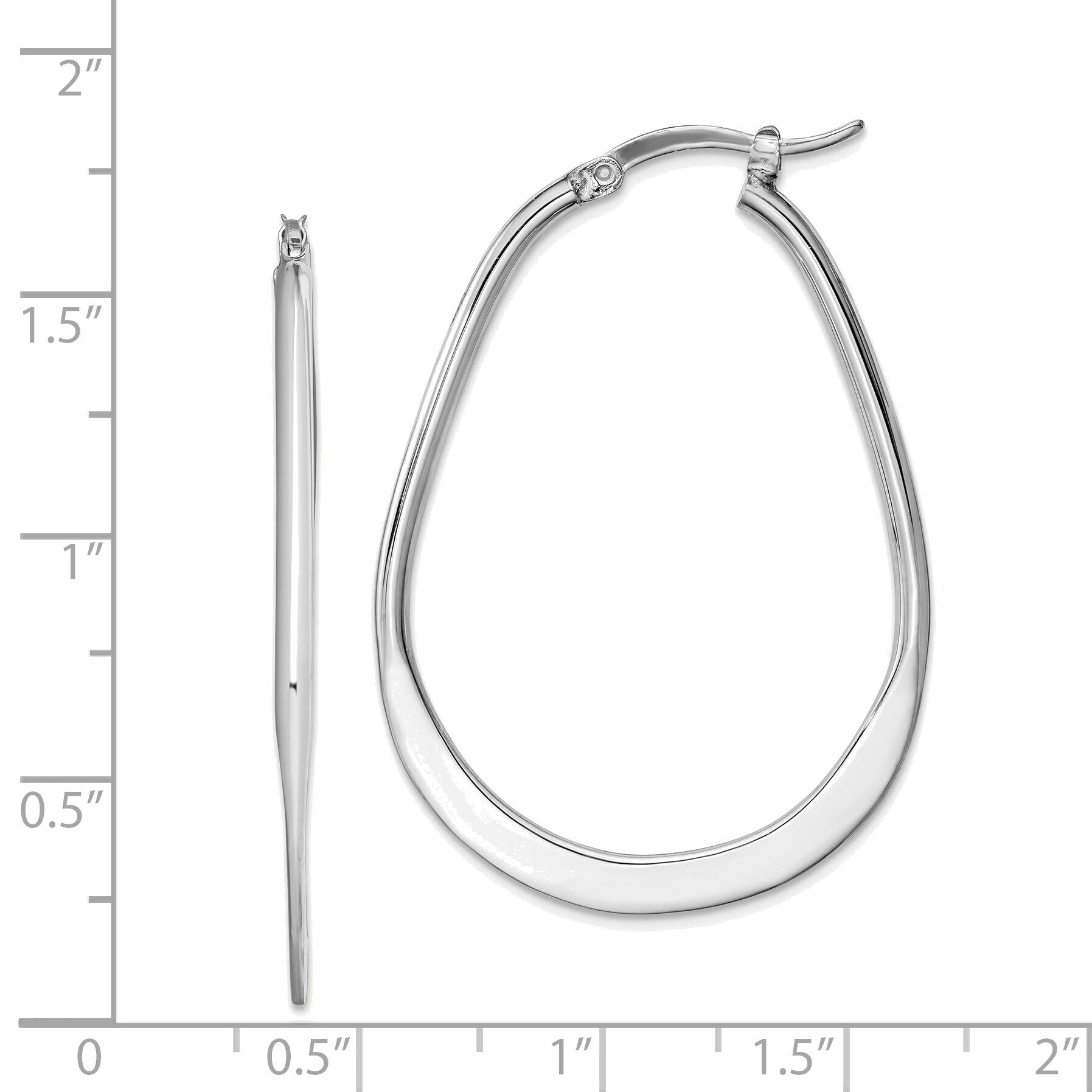 Solid Sterling Silver Rhodium Plated Polished Hoop Earrings for Women - Hypoallergenic Fashion Jewelry Gift for Everyday Wear & Special Occasions