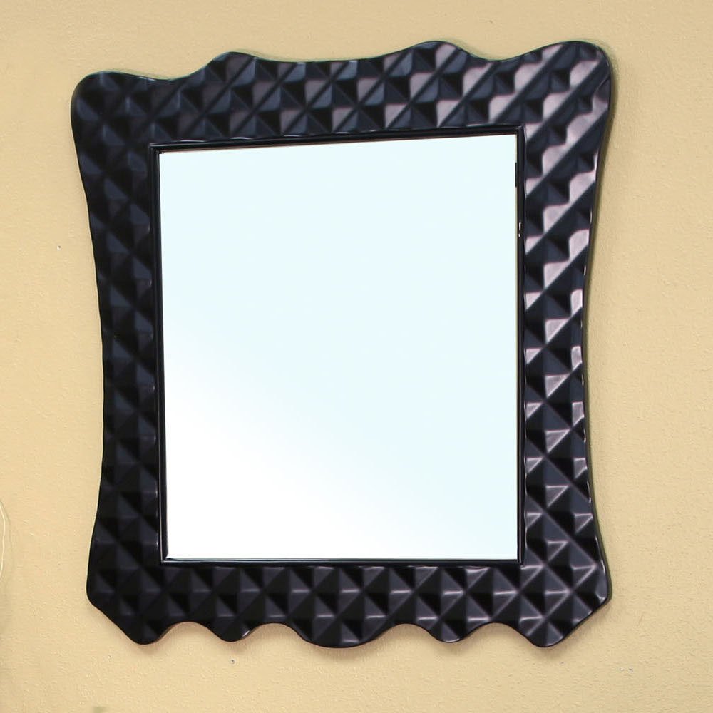 203057B-MIRROR Solid Wood Frame Mirror, Black - Full Length Wall Mirror for Bedroom, Living Room & Entryway Decor