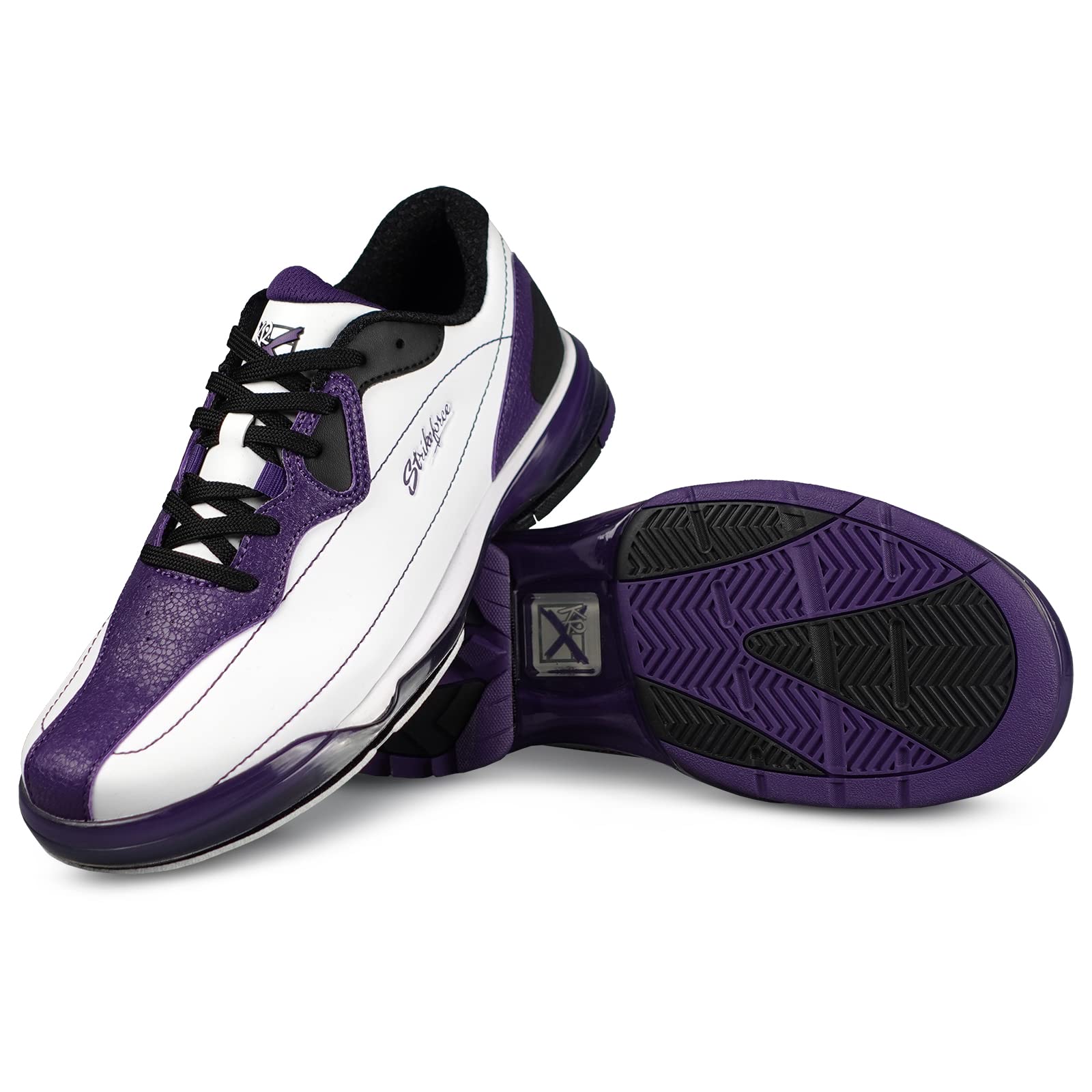 KR Strikeforce Dream White & Purple Women's Bowling Shoes - Left Handed with Interchangeable Soles & Heels - Perfect for League Play & Tournament Performance