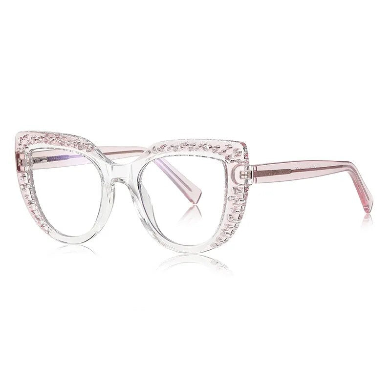 CCspace Women's Full Rim Cat Eye Titanium Eyeglasses Frame - Lightweight & Durable TR90 Material (Model 56998) - Perfect for Work, Reading & Fashion Accessories