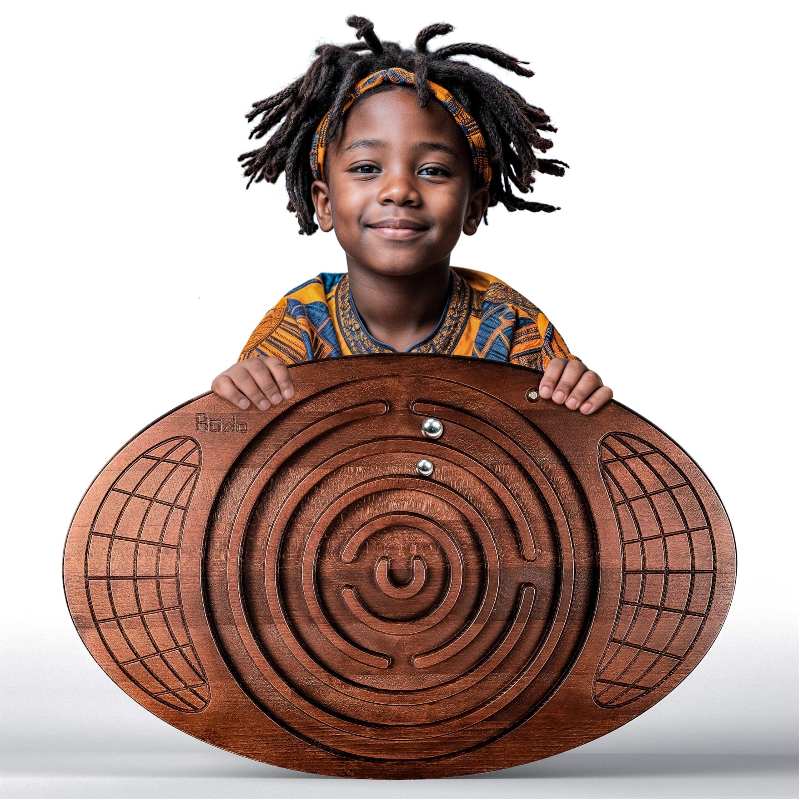 Bodo Maze Balance Board - Wooden Wobble Board for Kids, Teens & Adults - Exercise, Physical Therapy & Fitness Training - Improves Balance for Skiing, Surfing, Snowboarding & Skateboarding - Fun Labyrinth Game for Indoor/Outdoor Use