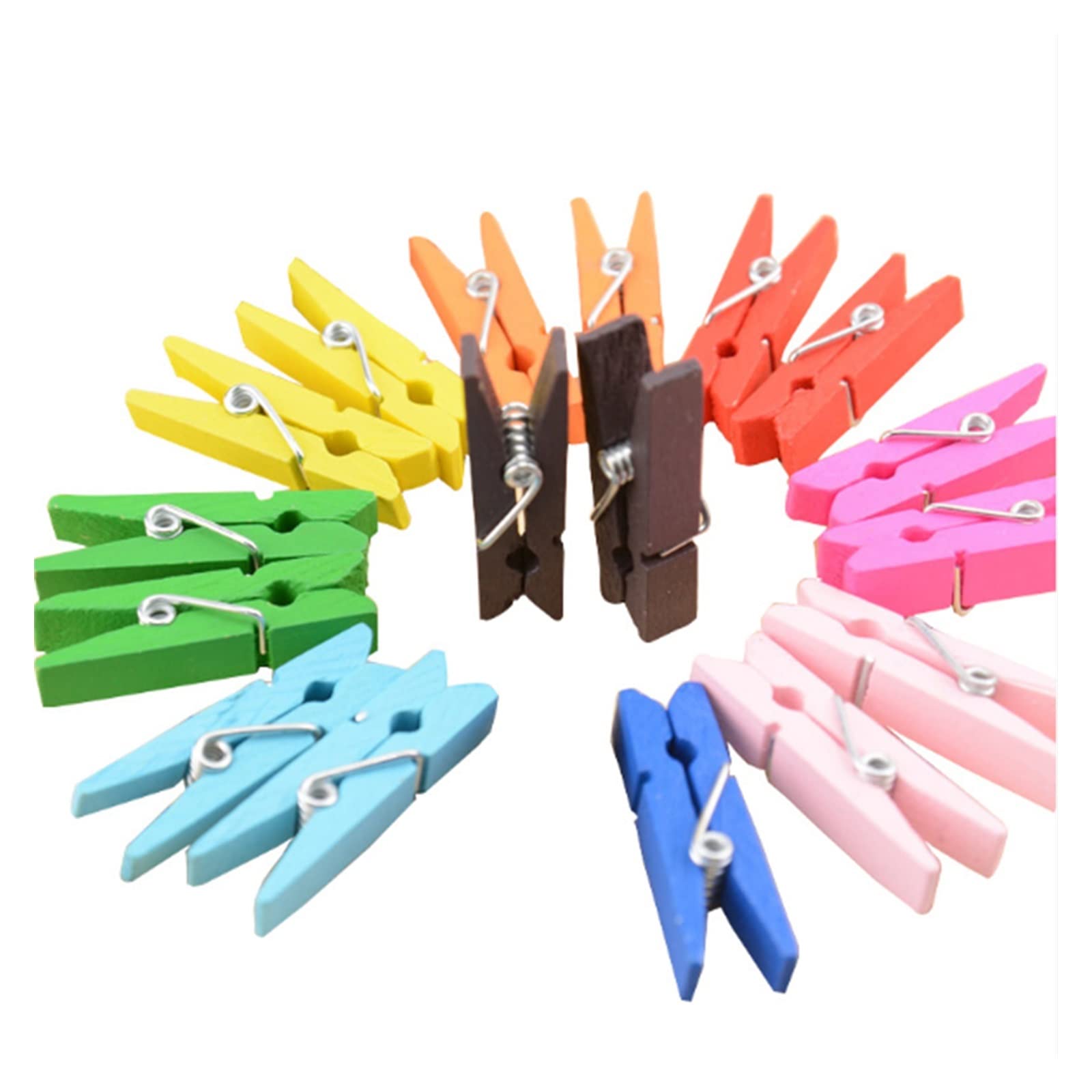 50Pcs Multicolor Wooden Clothespins for DIY Crafts, Photo Display, Scrapbooking, School & Office Organization - Decorative Pegs for Cards, Paper, Art Projects (Multi-Colored)