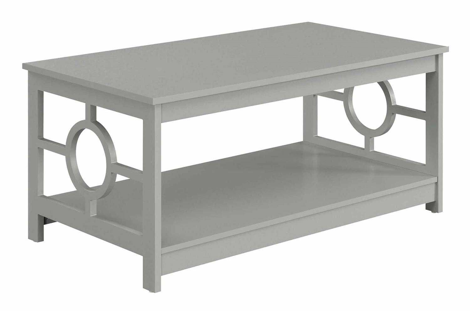 Convenience Concepts Modern Gray Ring Coffee Table - Stylish Living Room Furniture for Small Spaces, Home Decor & Entertainment Areas