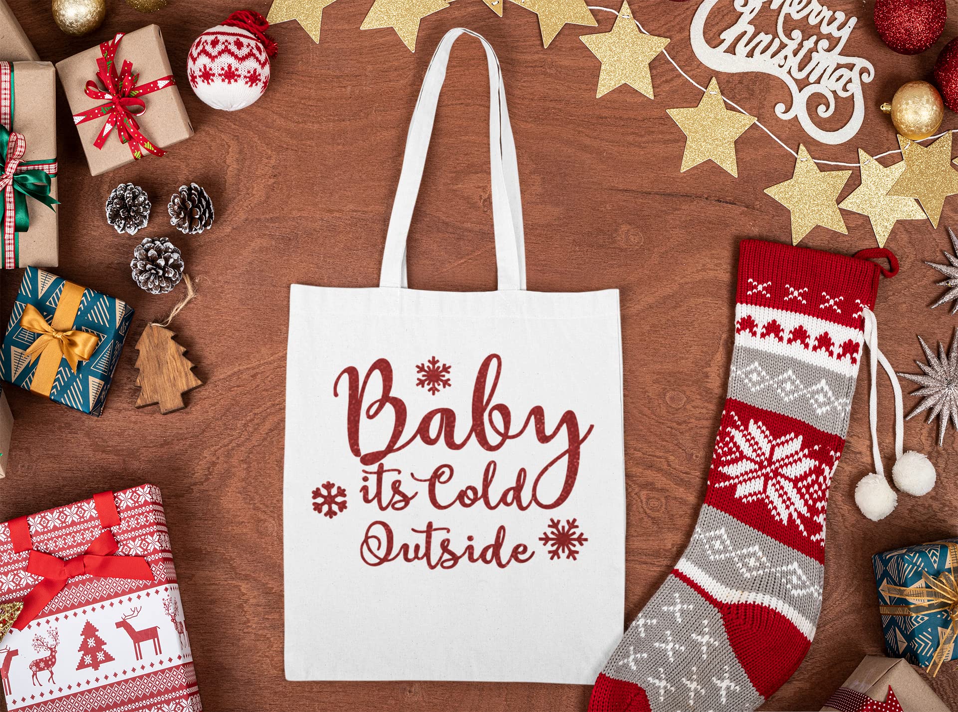Baby It's Cold Outside Iron On Decal - Heat Transfer Vinyl for DIY Clothing & Fabric - Glitter Green Grass HTV Patch for T-Shirts, Jackets, Bags - Perfect for Holiday Gifts & Winter Apparel Decoration