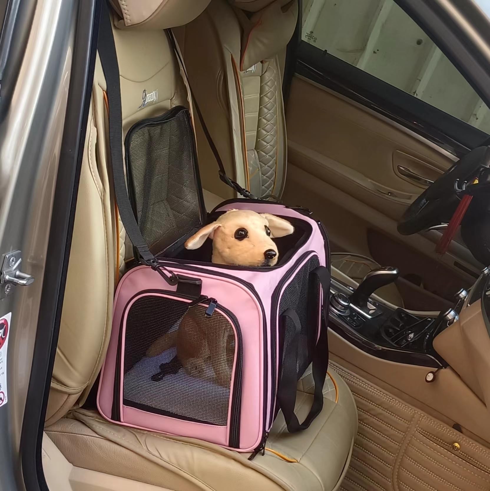 Airline Approved Soft-Sided Collapsible Pet Carrier for Small & Medium Cats & Dogs up to 15 lbs - Pink Travel Cat Bag & Dog Carrier for Airplane, Car, Vet Visits & Outdoor Adventures (Medium Size)