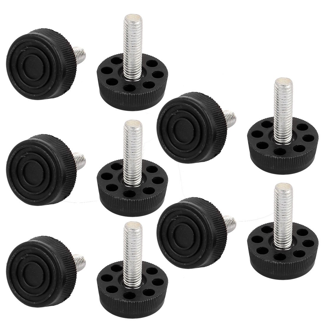 **IIVVERR M8 x 28mm Adjustable Furniture Leveling Feet - 10pcs Black Table Leg Levelers for Stable Desks, Chairs & Cabinets - Perfect for Home, Office & Workshop Use**