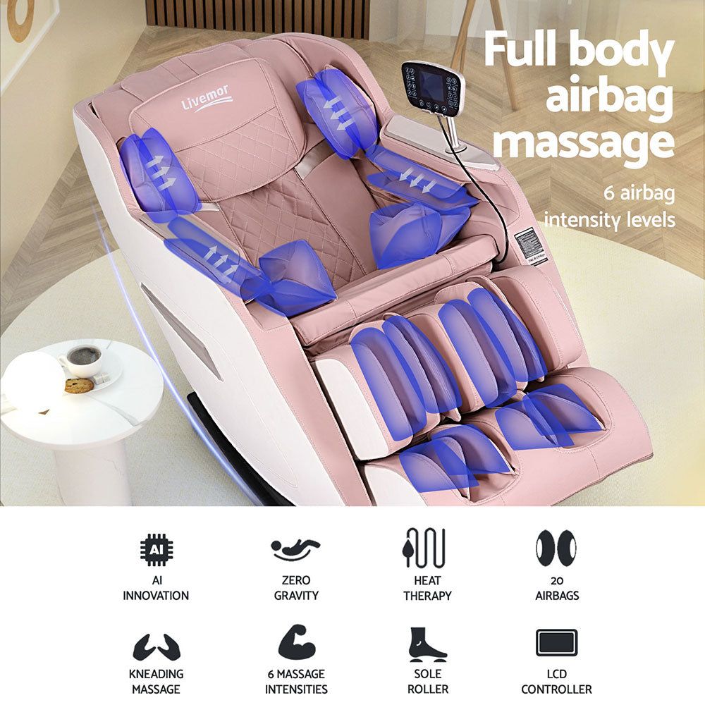 Livemor Electric Massage Chair with Recliner - Full Body Shiatsu Massage for Home & Office - Perfect for Relaxation, Pain Relief, and Stress Relief