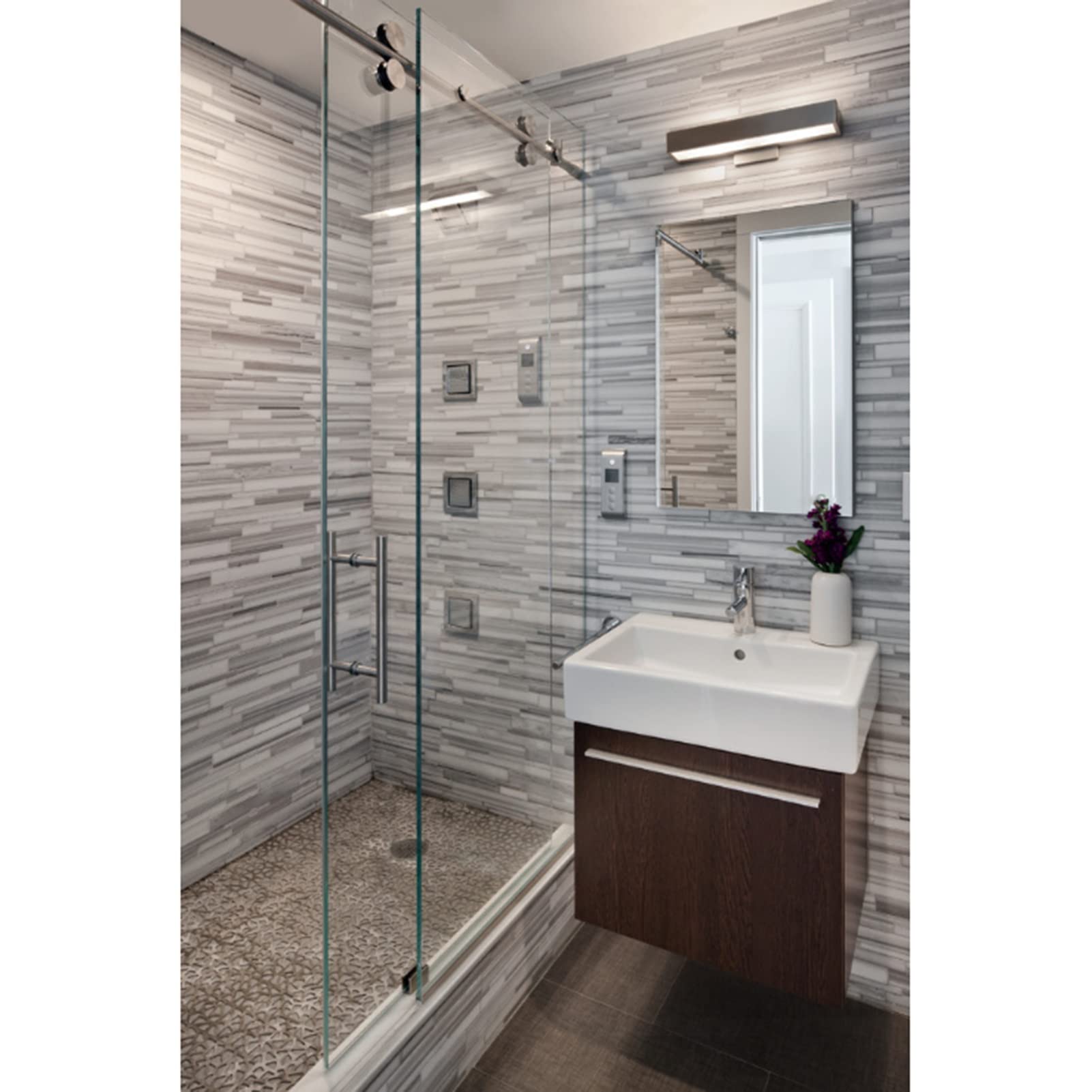 Frameless Sliding Glass Shower Door Hardware Kit - No Glass Included - Easy Installation for Barn Door Style Shower Enclosures | Perfect for Modern Bathroom Renovations & Spa-Like Shower Upgrades