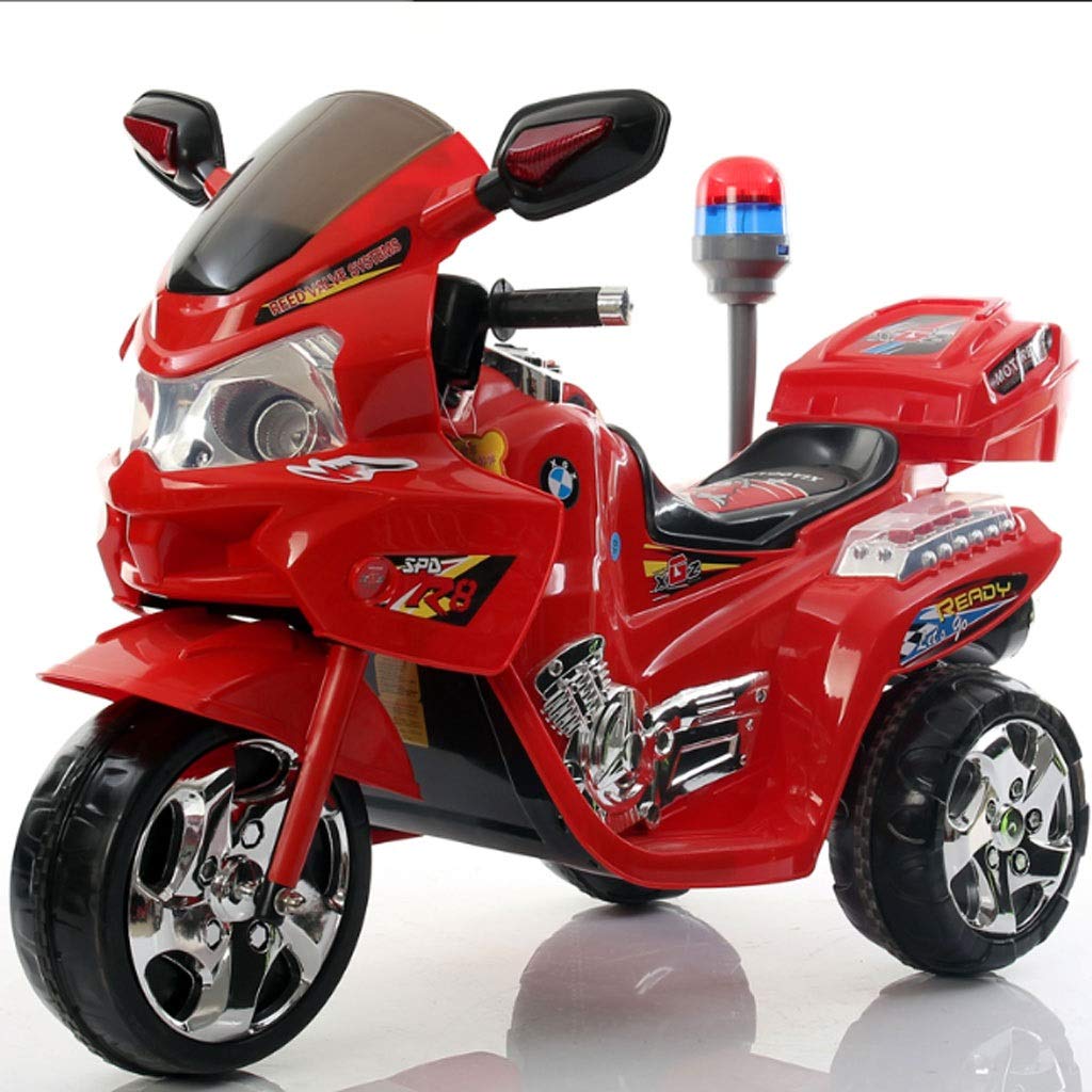 Zcx 6V Kids Electric Police Motorcycle Ride-On Toy with Training Wheels, LED Lights, Headlights, Music & Pedal - Rechargeable Battery-Powered Toy for Boys (Color: D) - Perfect for Outdoor Play, Birthday Gifts & Pretend Police Adventures