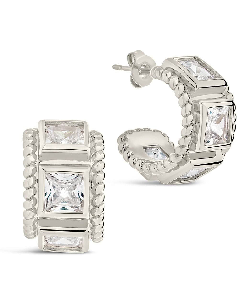 Cassia CZ Huggie Hoop Earrings for Women - Sparkling Cubic Zirconia Huggie Hoops - Perfect for Everyday Wear, Parties & Gifts