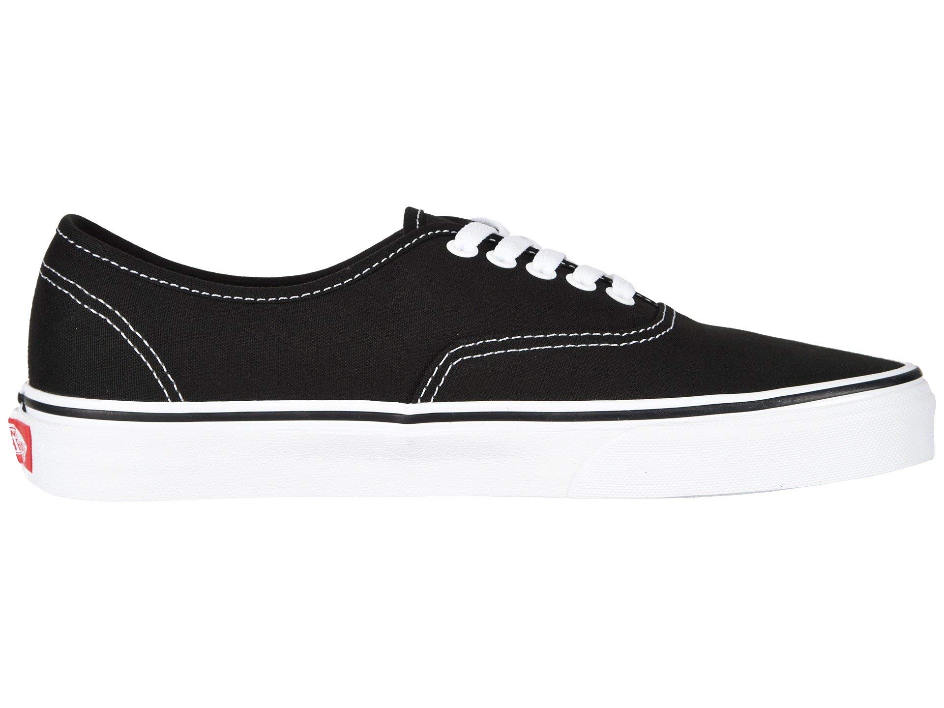 Vans Authentic Black & White Women's Sneakers Size 12 - Classic Skate Shoes for Casual Wear, Street Style & Everyday Comfort