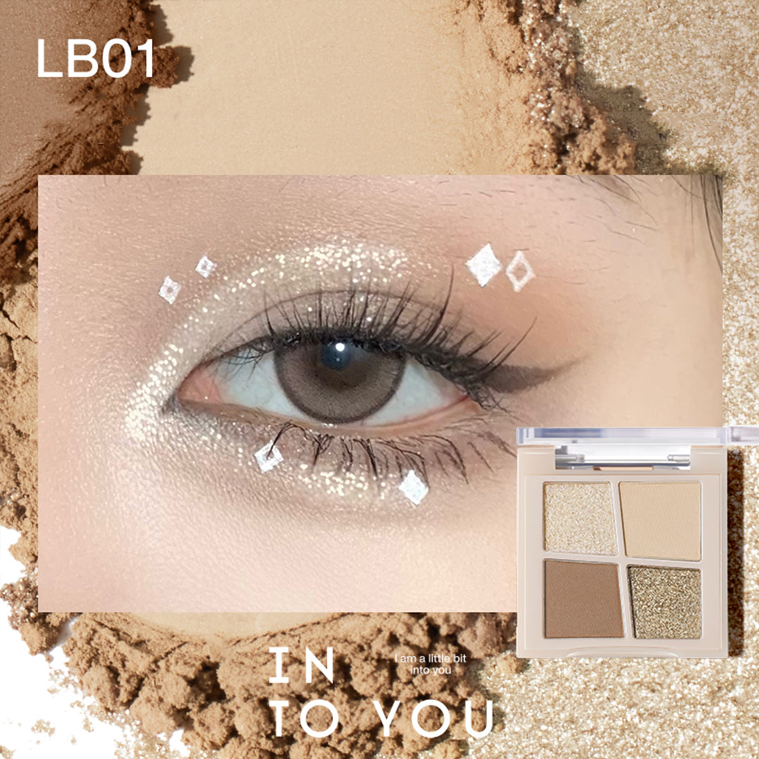 INTO YOU 4-Color Rotating Eyeshadow Palette - Long Lasting, Highly Pigmented Makeup for Day & Night Looks - Perfect for Parties, Dates & Everyday Wear