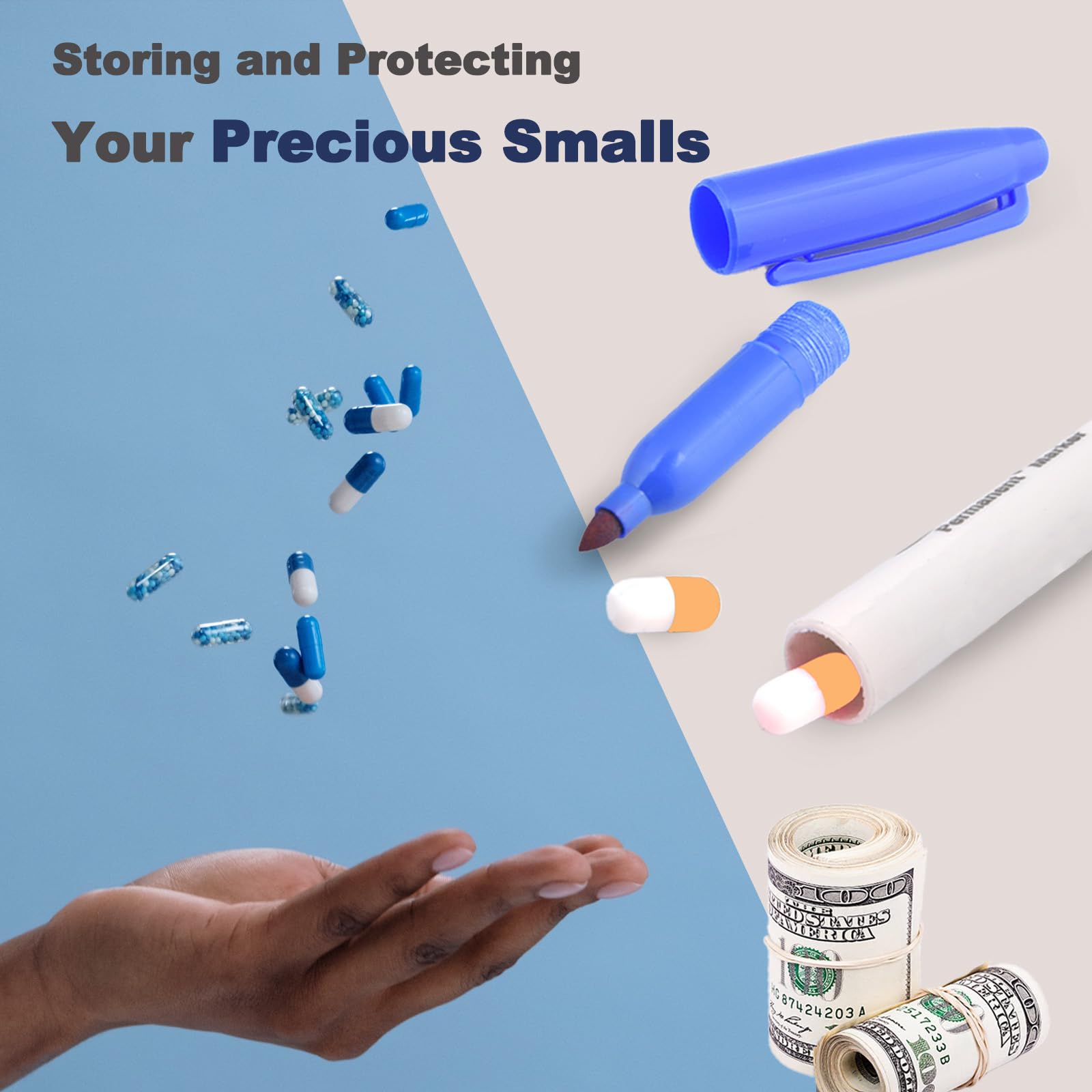 Hidden Money Safe Pen - Discreet Diversion Safe Marker for Valuables & Cash - Perfect for Travel, Home Security & Emergency Stash