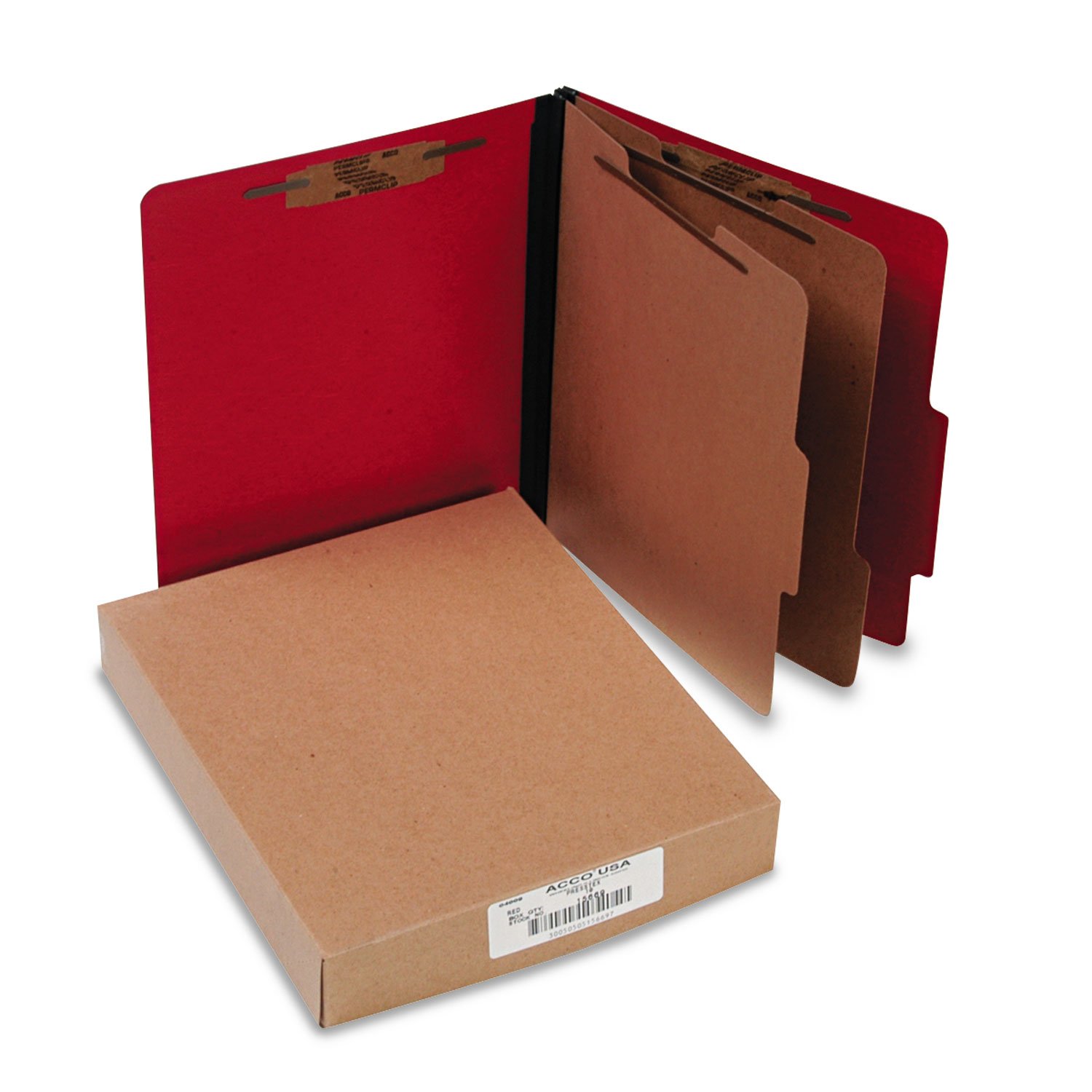 ACCO 15669 ColorLife PRESSTEX 6-Section Letter Size Classification Folders - Executive Red (10-Pack) - Perfect for Office Organization, School Supplies & Document Filing