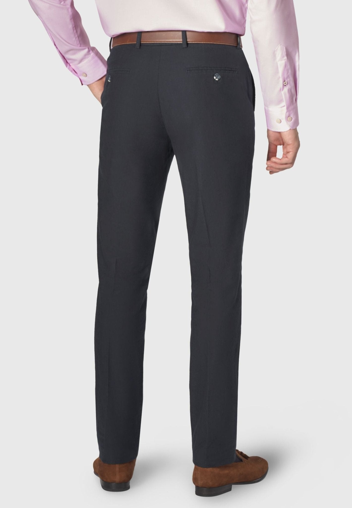 BROOK TAVERNER Amiss Linen Stretch Women's Pants - Navy Blue Regular Fit | Comfortable Office & Casual Wear for Women