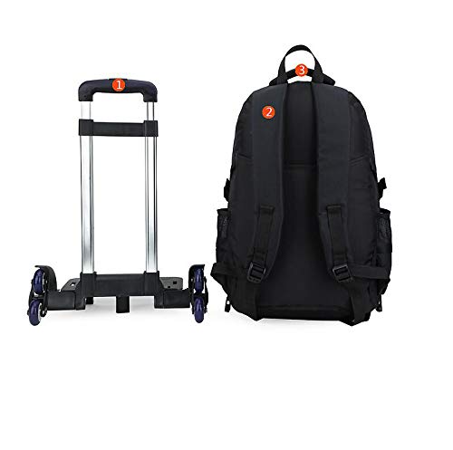 YUB Rolling Backpack with Wheels - Durable Trolley School Bag for Boys & Girls, Kids Travel Backpack in Green - Perfect for School, Travel & Daily Use