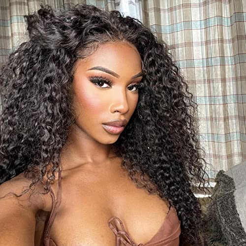 OQ 180% Density Brazilian Human Hair Water Wave Lace Front Wigs for Women - 24 Inch 4x4 Wet & Wavy Wigs with Natural Color | Perfect for Daily Wear, Parties & Special Occasions