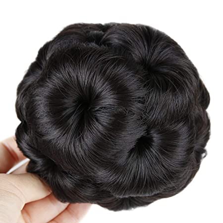 VIEWS Hair Buns for Women & Girls - Natural Black Hair Extensions Ponytail Bun | Messy Bun Hairpiece for Everyday & Special Occasions | Perfect for Work, Parties & Weddings