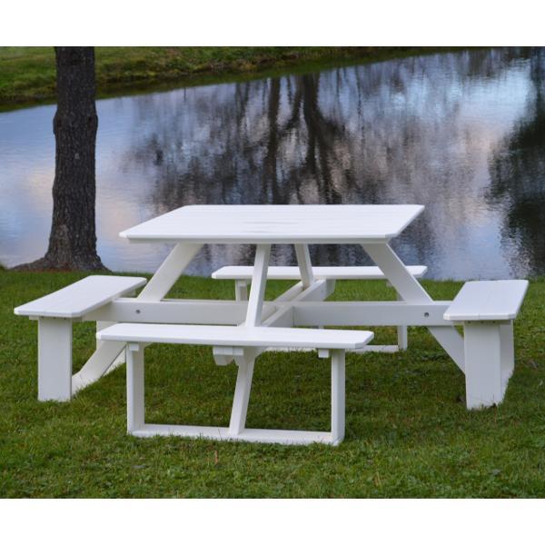 44 Inch Square Recycled Plastic Walk-In Table - Eco-Friendly & Durable for Outdoor Dining, Picnics, and Events