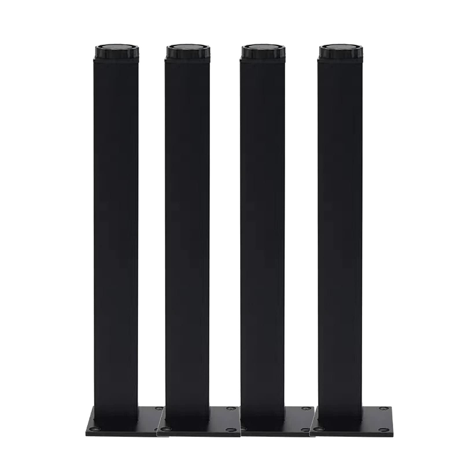 Adjustable Square Furniture Legs Set of 4 - 300mm/11.8inch Black - Universal Fit for Benches, Tables, Desks & Chairs - Perfect for Home Office, Living Room & Bedroom Furniture Upgrade