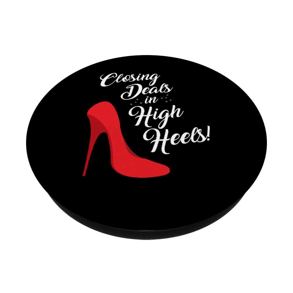 Swappable PopGrip for Phones & Tablets - Real Estate Agent Gift with High Heels Design - Perfect for Business Professionals & Office Use