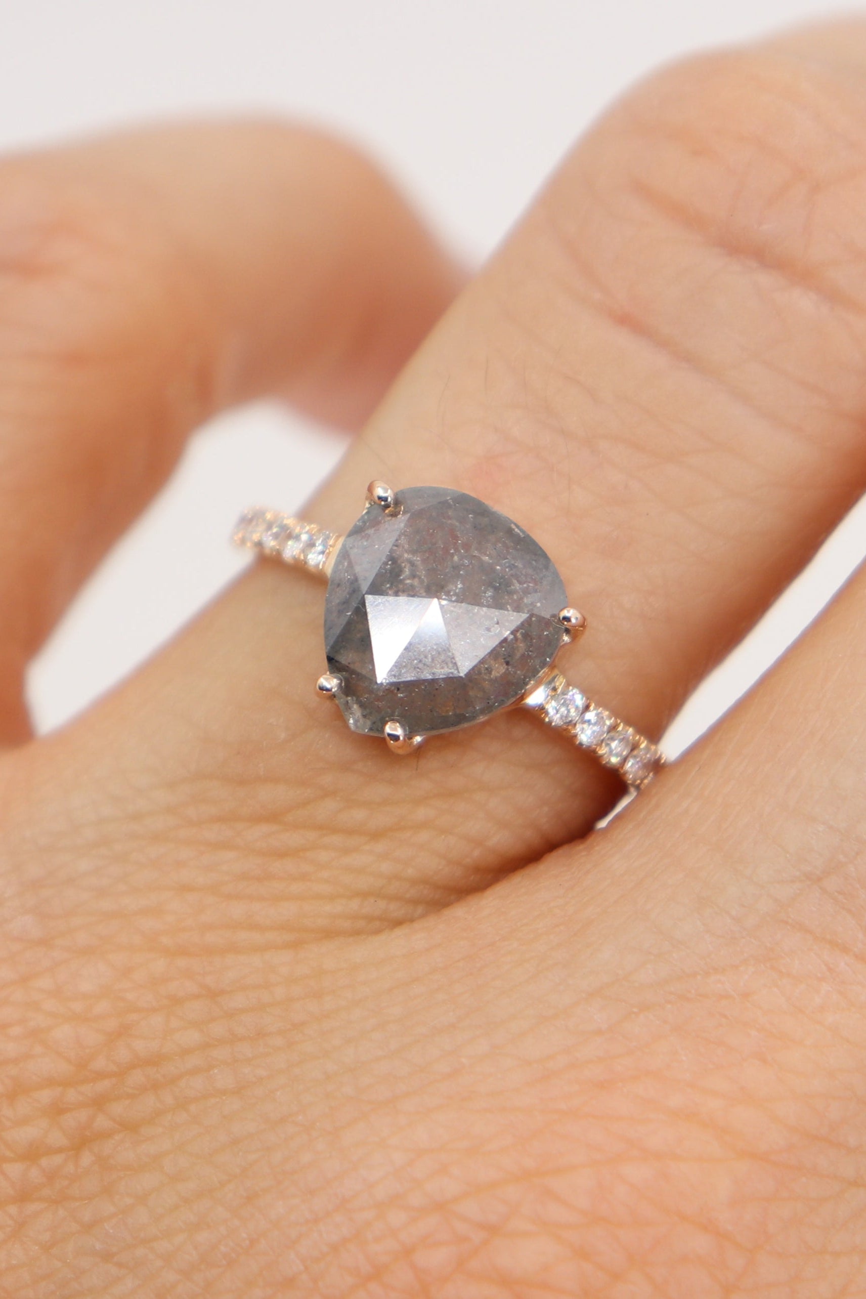 Grey Diamond and Pavé White Diamond Eternity Band Ring for Women - Elegant Wedding, Anniversary, or Special Occasion Jewelry Gift