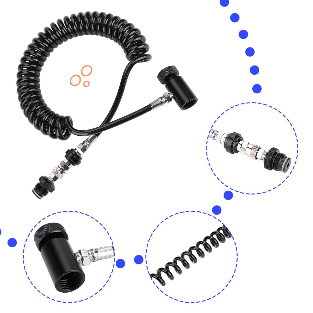 Joyzan Heavy Duty Paintball Hose with O-Ring - for Airsoft & Compressed Air Tanks