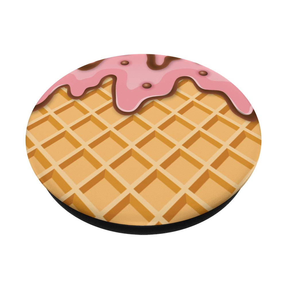 Waffle Cone PopSockets PopGrip - Interchangeable Phone & Tablet Grip with Strong Adhesive | Perfect for Daily Use, Travel, and Hands-Free Viewing