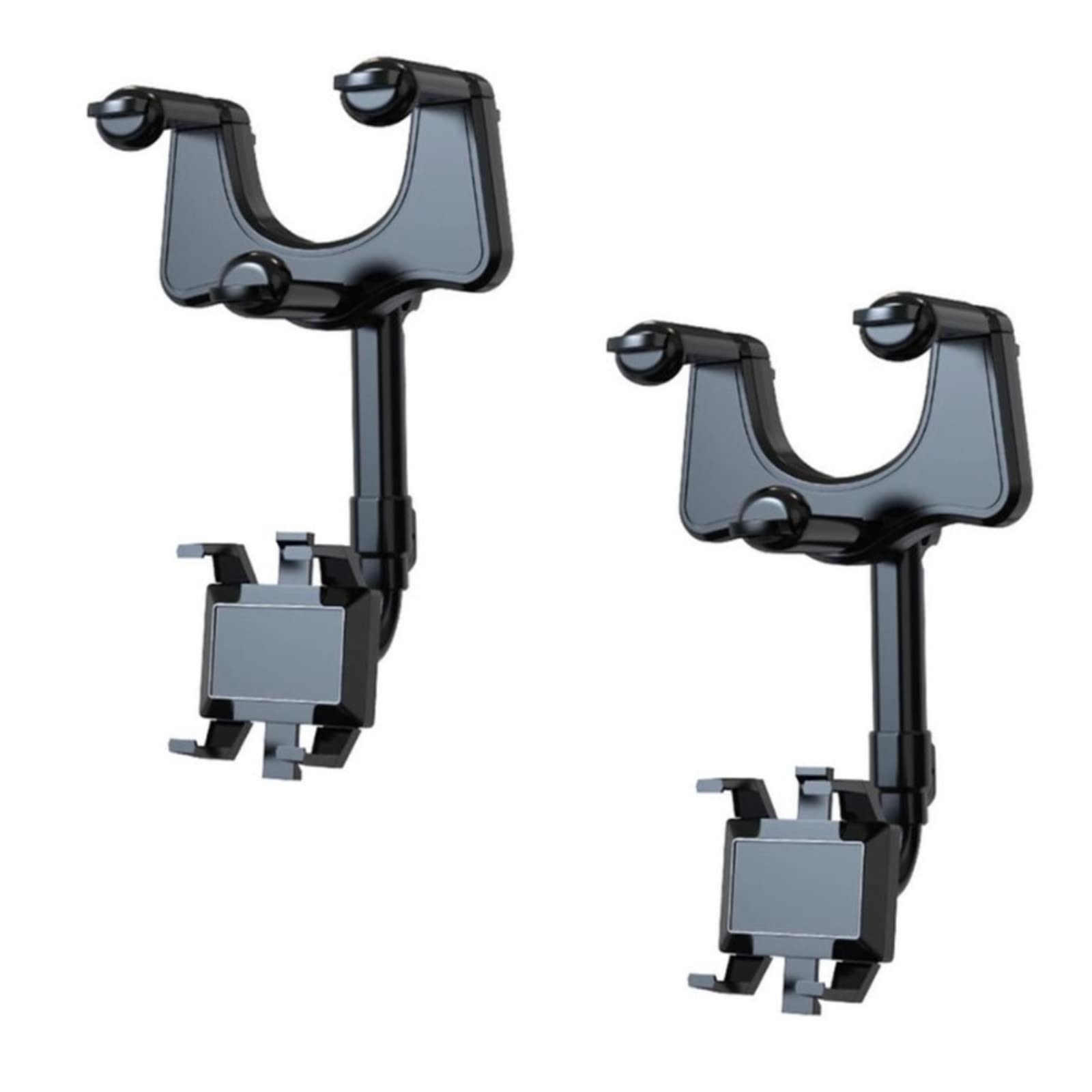 Reconarcil 360° Rotatable & Retractable Car Phone Holder - Universal Rearview Mirror Mount for iPhone, Samsung, GPS - 2 Pack - Perfect for Hands-Free Driving & Navigation