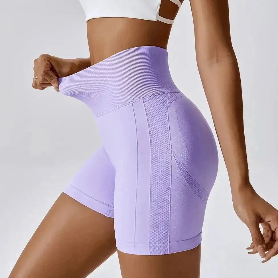 High Waist Seamless Workout Shorts for Women - Push Up Booty Scrunch Biker Yoga Pants - Perfect for Gym, Running & Home Fitness