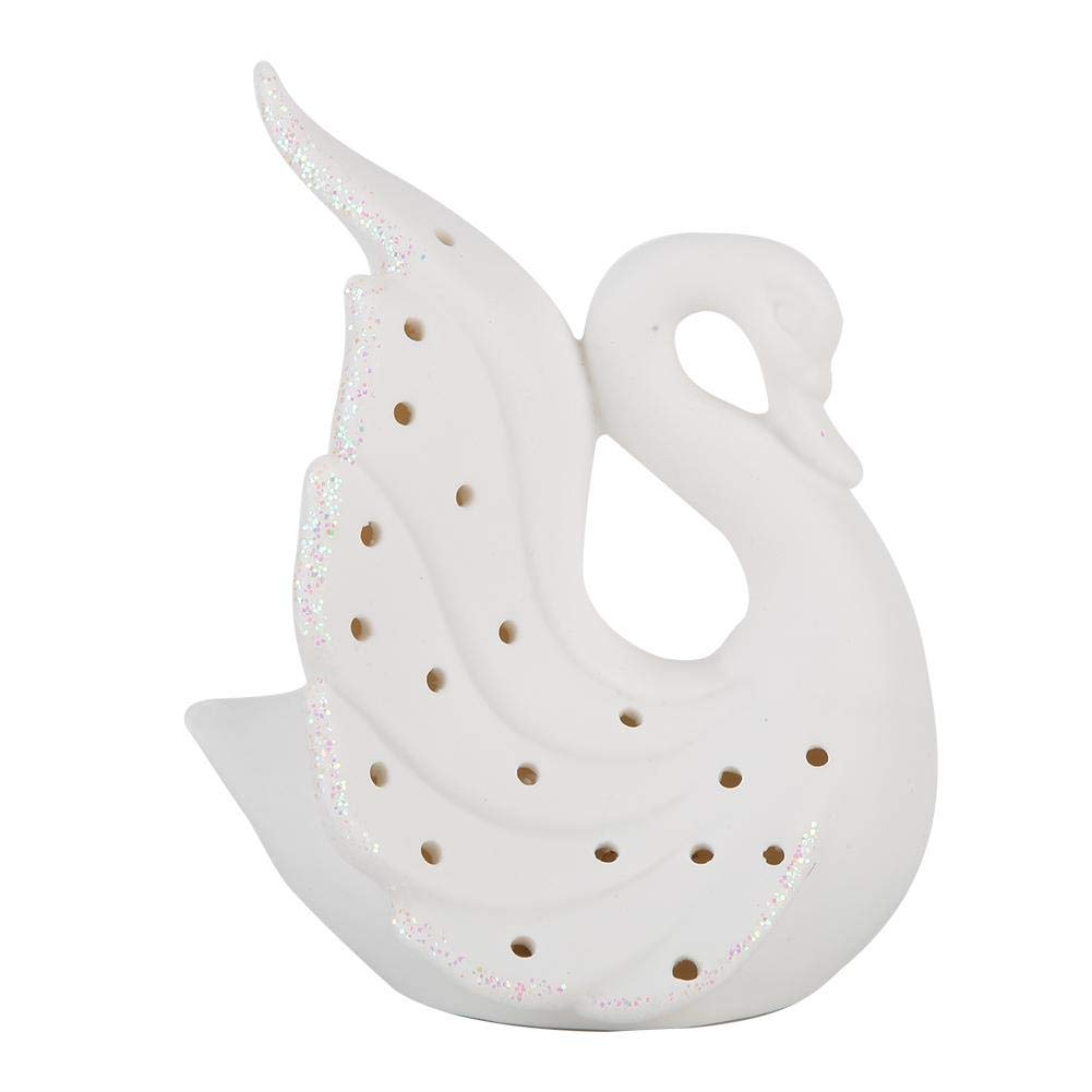Elegant LED Swan Decoration Lamp - Ceramic Swan Night Light for Kids, Perfect Gift for Study Room, Bedroom & Bookshelf | Romantic & Cozy Ambiance Lighting (XS30103-1)