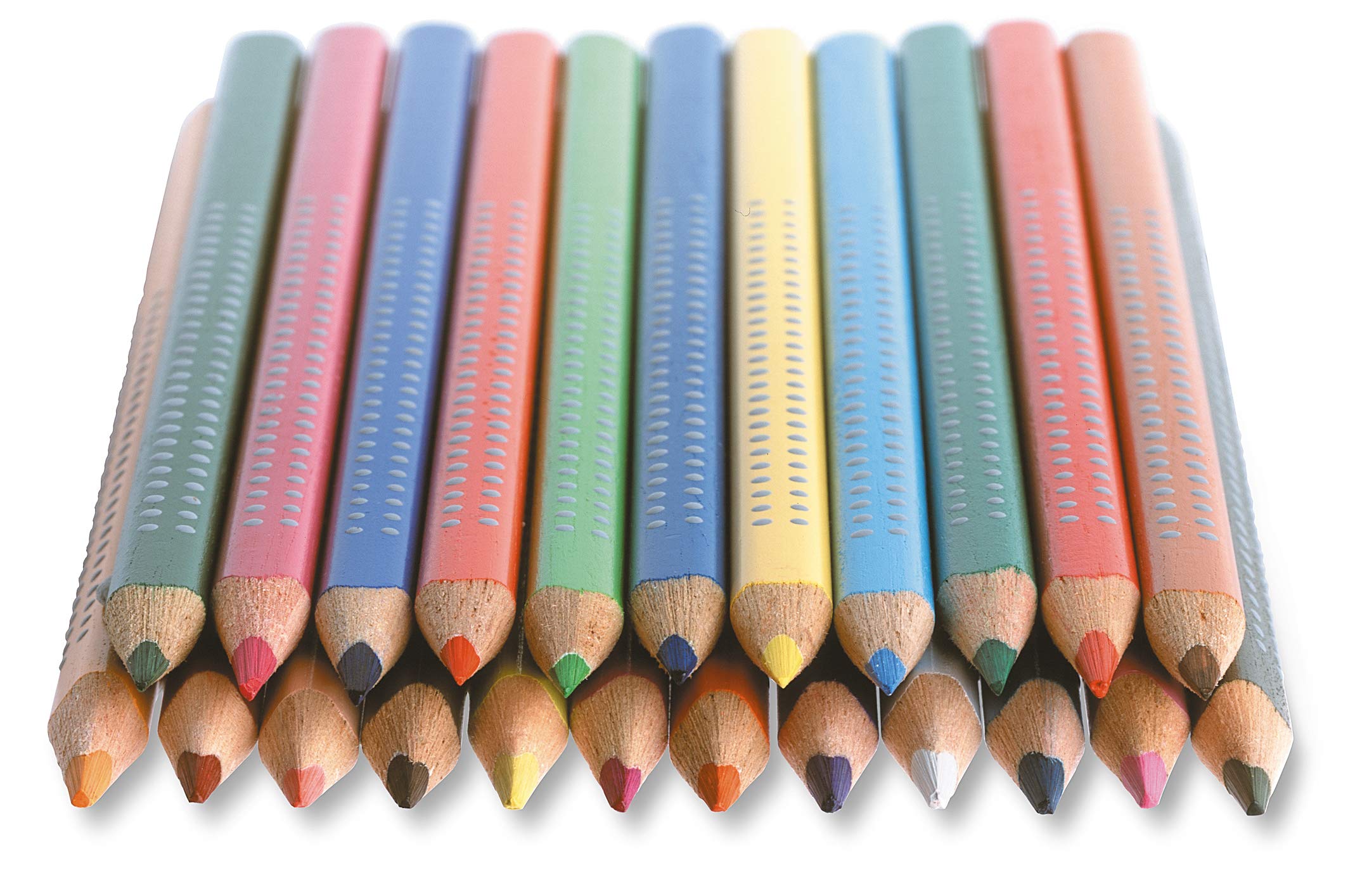 Faber-Castell Jumbo Grip Colored Pencils Set - 12 Vibrant Colors in Metal Tin Box - Perfect for Kids Art Supplies, School Projects & Adult Coloring Books