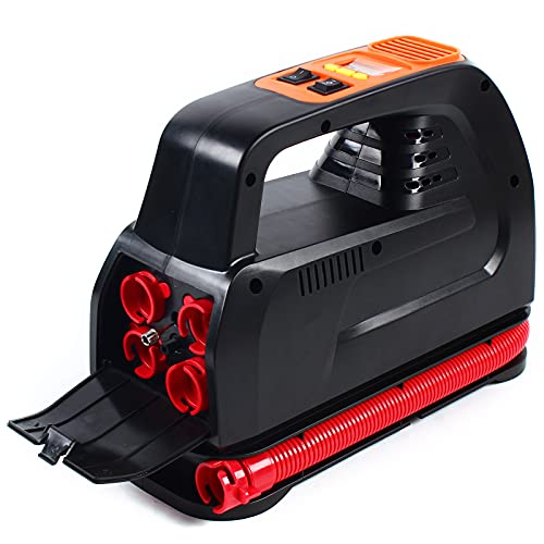 Futchoy 12V 180W Electric Air Pump - 100PSI MAX Double Cylinder Adjustable Air Compressor - Portable Car Tire Inflator for Cars, Bikes, SUVs, RVs & Sports Equipment - Fast Inflation for Travel, Camping & Emergency Use