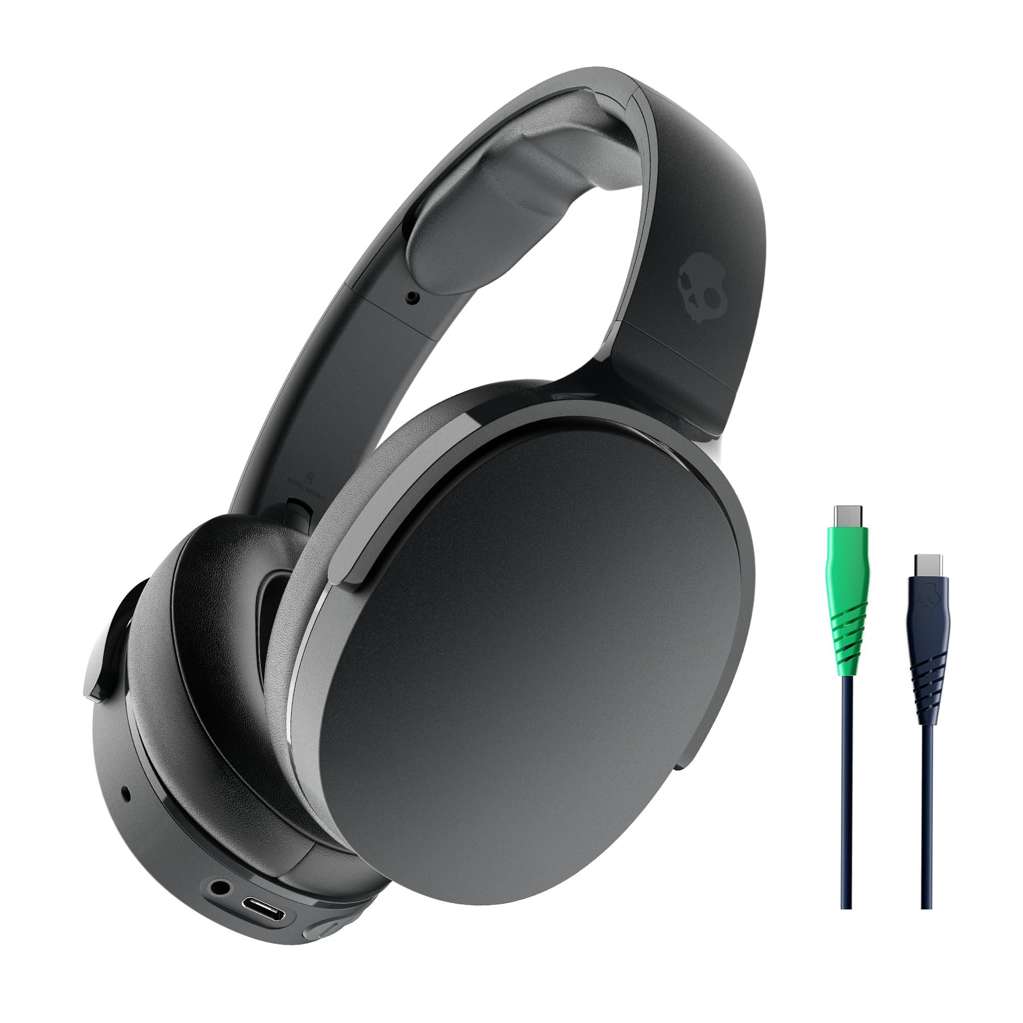 Skullcandy Hesh Evo Wireless Bluetooth Headphones - 36 Hour Battery Life, Built-in Mic, Fast Charging Cable Included - Compatible with iPhone & Android - True Black - Perfect for Travel, Workouts & Gaming