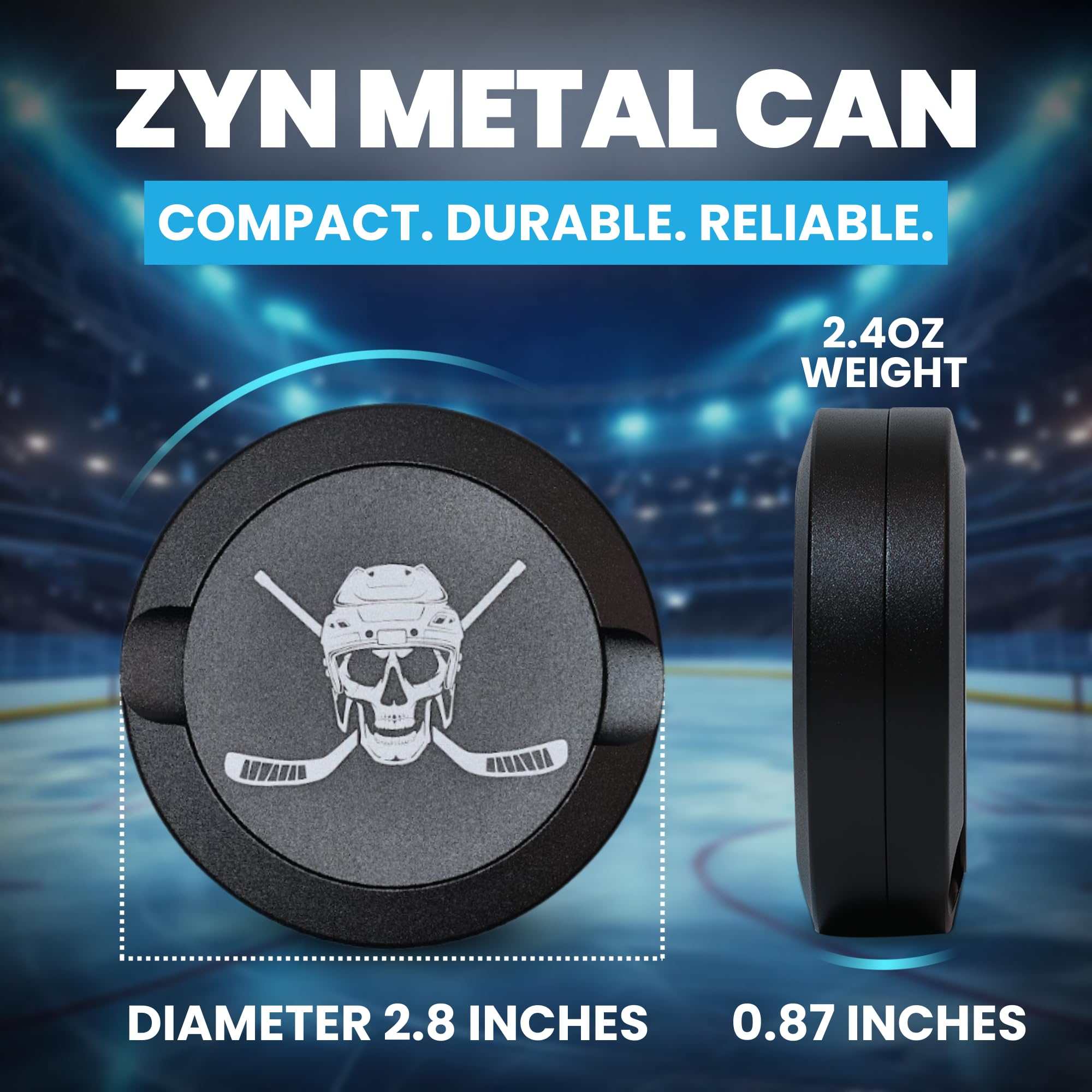 Premium ZYN Metal Can Holder - Odor & Moisture Proof Aluminum Container for ZYN Pouches - Portable Dip Can Organizer & Storage Tin - Perfect Gift for Men - Ideal for Travel, Camping, and Outdoor Activities