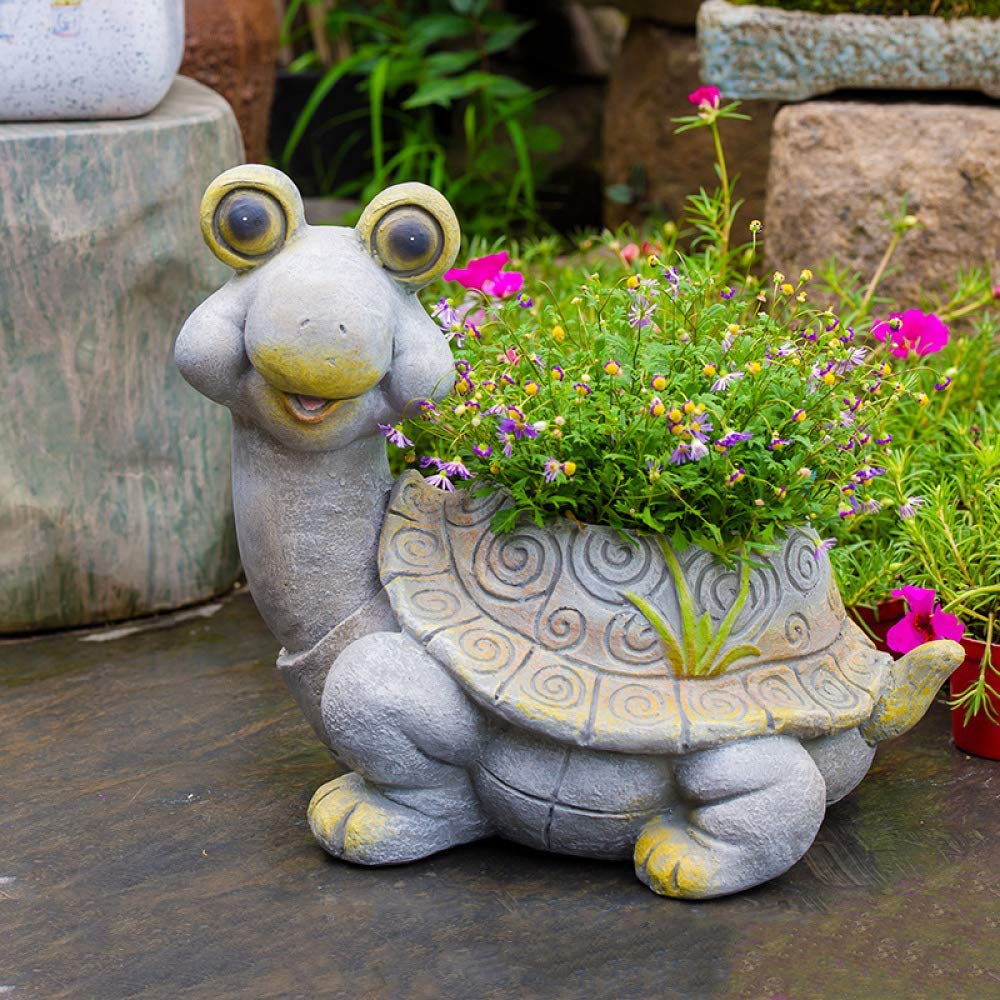 LIUSHI Resin Turtle Succulent Planter - Cute Flower Pot for Plants, Succulents & Home Garden Decor | Perfect for Indoor Decor, Office Desk & Gift Ideas