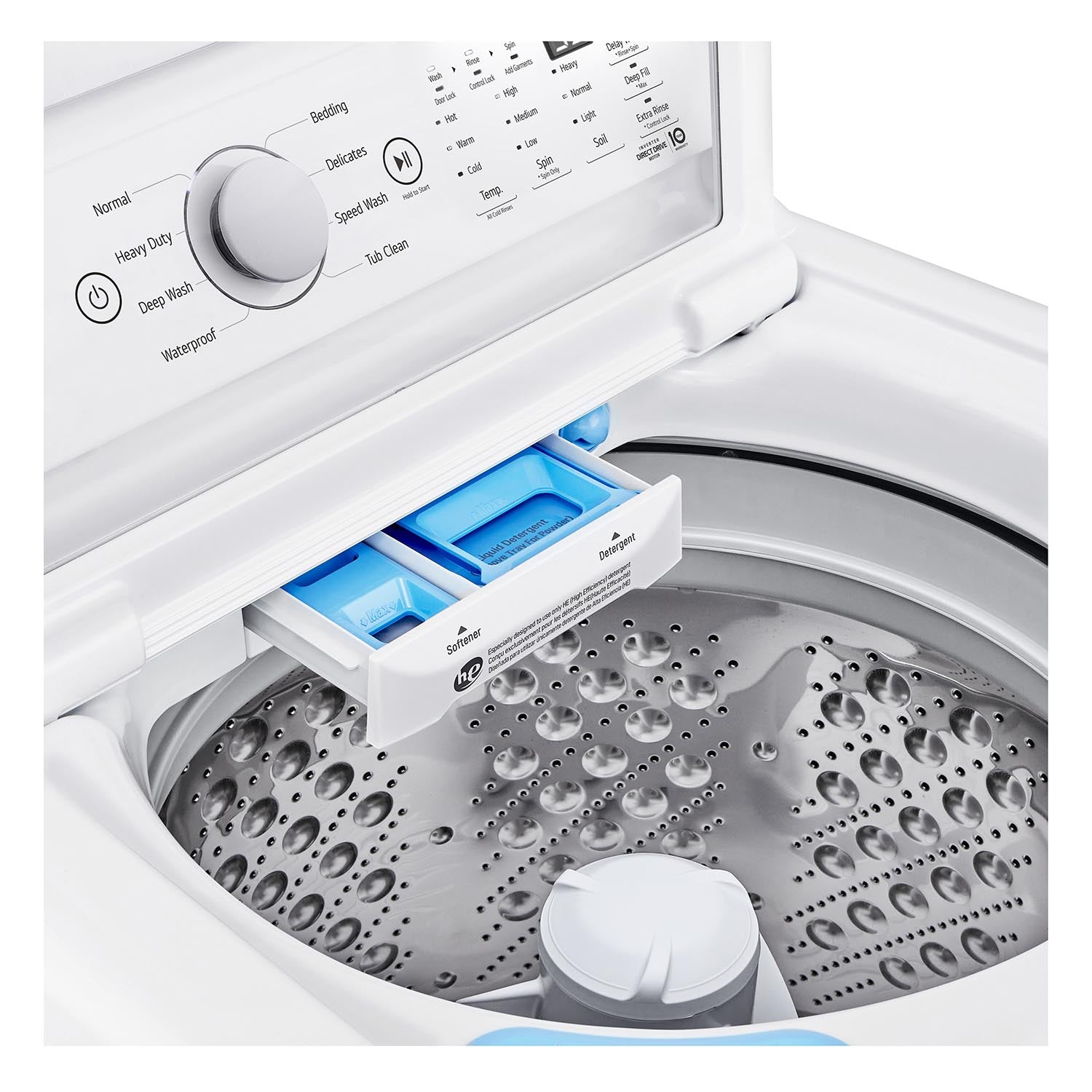 LG WT7155CW 5.6 Cu. Ft White Top Load Agitator Washer with 6Motion™ Technology - Perfect for Large Families & Heavy Laundry Loads