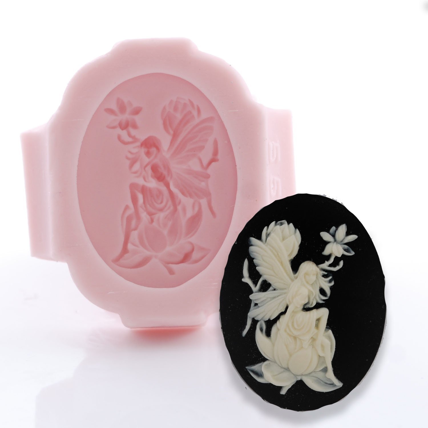 Fairy Cameo Silicone Mold - Food Safe for Fondant, Chocolate, Candy, Resin, Polymer Clay - DIY Jewelry & Craft Making - Perfect for Cake Decorating, Candy Making, and Handmade Jewelry Designs