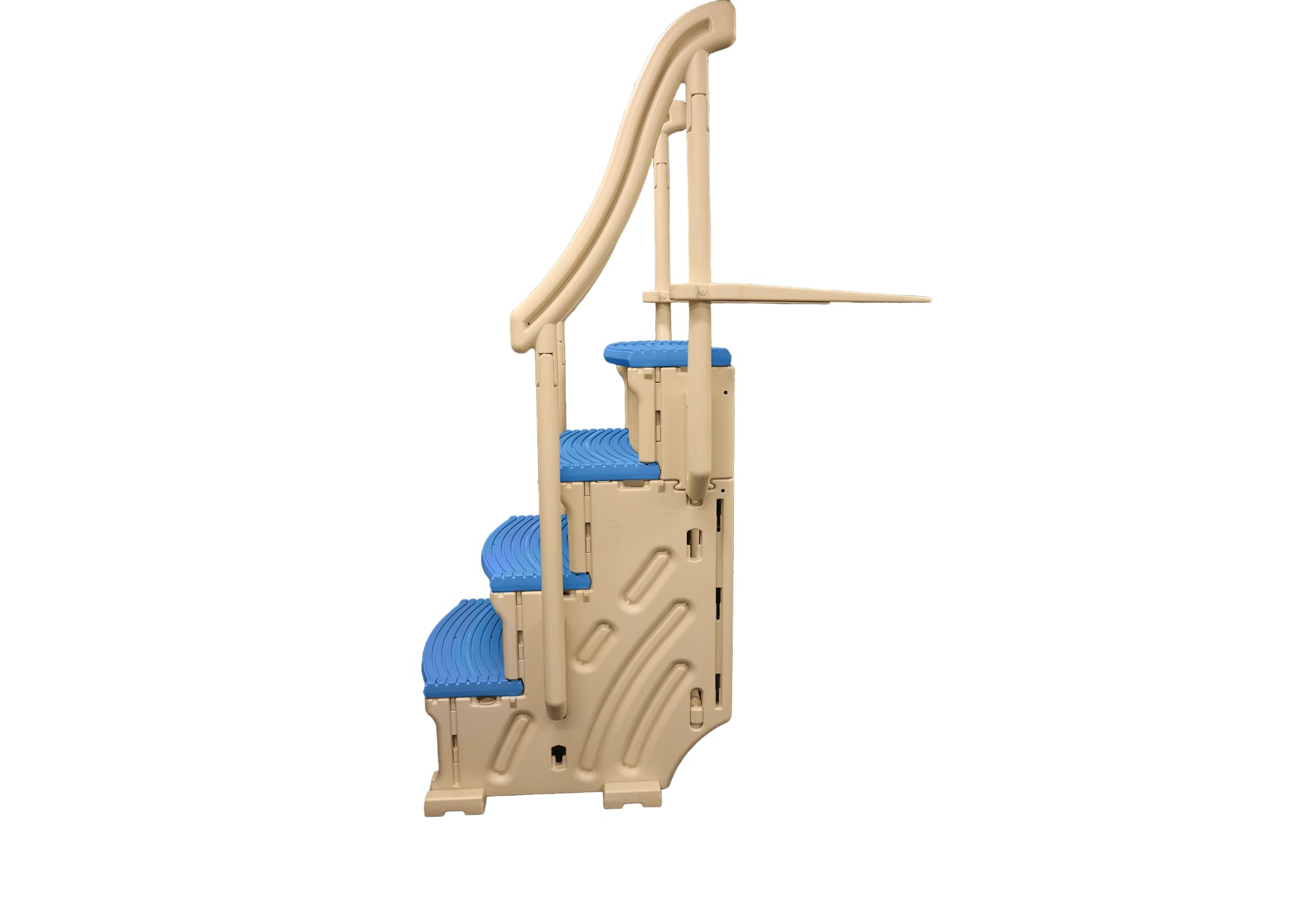 Confer Plastics Above Ground Pool Step with Non-Slip Blue Treads - Easy Drop-In Installation for Safe Pool Entry & Exit | Perfect for Inground & Above Ground Pools, Backyard Swimming Pools, and Family Pool Safety