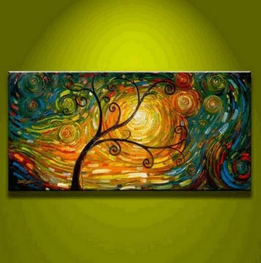 Contemporary Abstract Tree of Life Canvas Painting - Modern Wall Art for Living Room Decor | Perfect for Home, Office & Gift Giving
