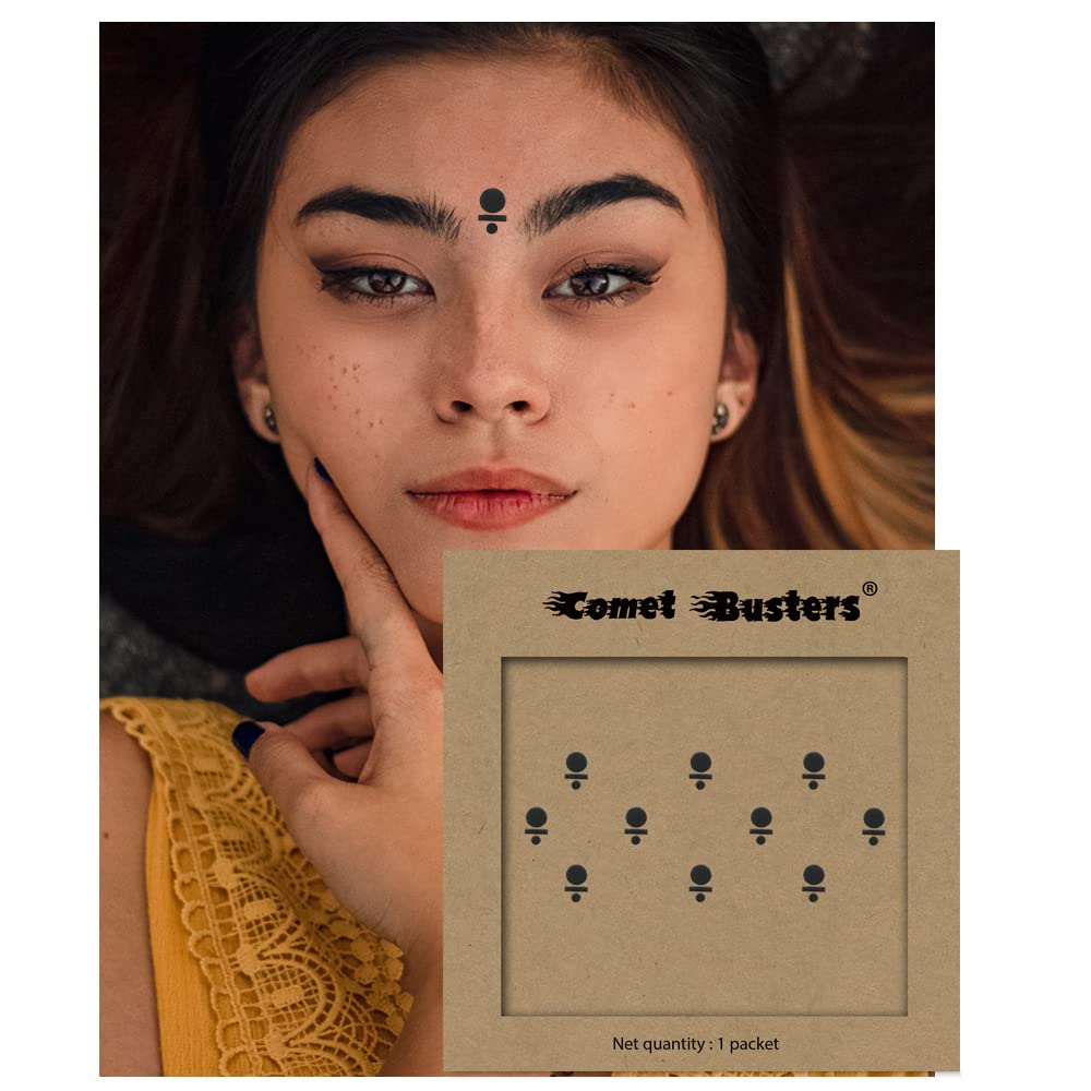 Handcrafted Traditional Black Bindi for Women - 9mm Indian Forehead Decoration - Perfect for Weddings, Festivals & Cultural Events (BIN058)