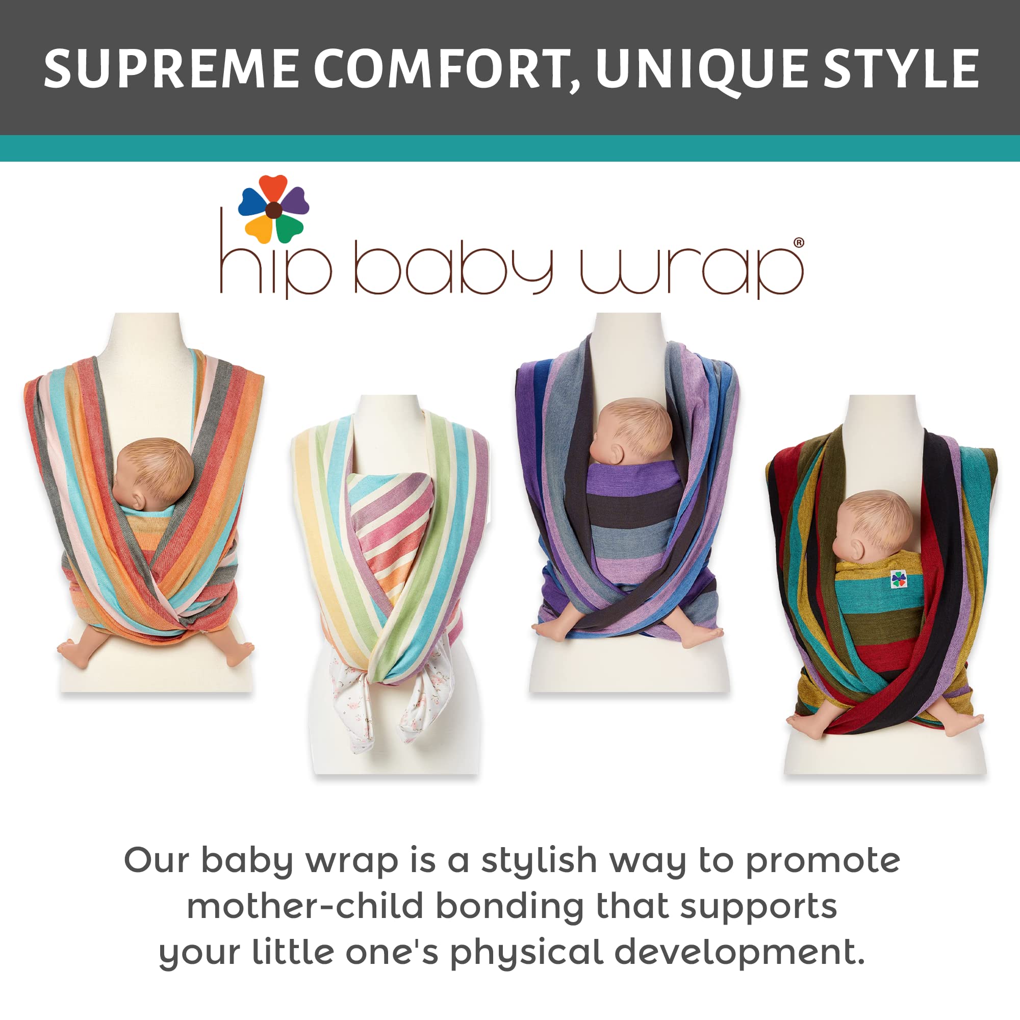 Organic Cotton Baby Wrap Carrier - Soft & Breathable Infant Sling for Newborns to Toddlers (0-24 Months) | Hands-Free Baby Wearing, Nursing Cover & Parent-Child Bonding | Perfect for Shopping, Hiking & Daily Errands (Olive Green)