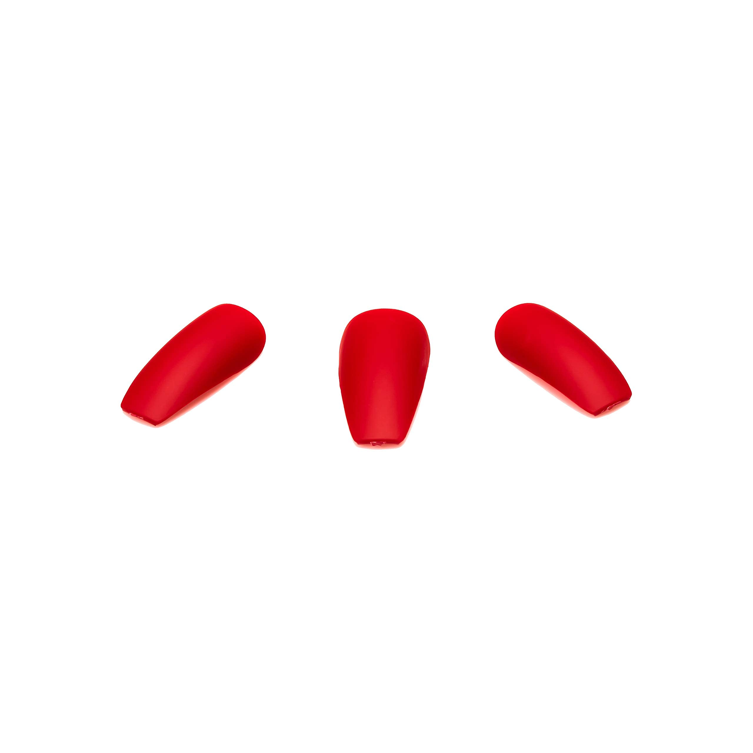 **Bold Red Matte Press On Nails - Full Cover Long Fake Nails with Glue, Durable & Long Lasting - Perfect for Parties, Weddings & Special Occasions**