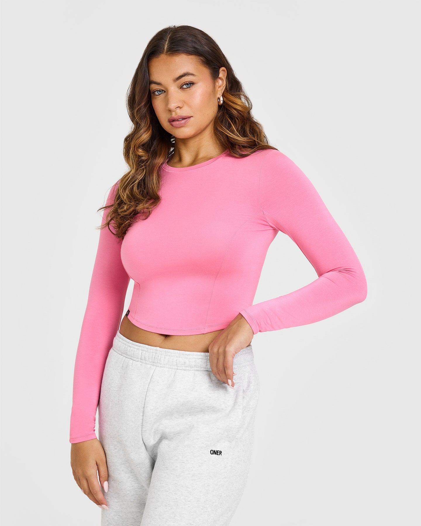 Mellow™ Soft Mid Long Sleeve Women's T-Shirt - Peony Pink | Comfortable Casual Wear for Everyday Outfits & Layering