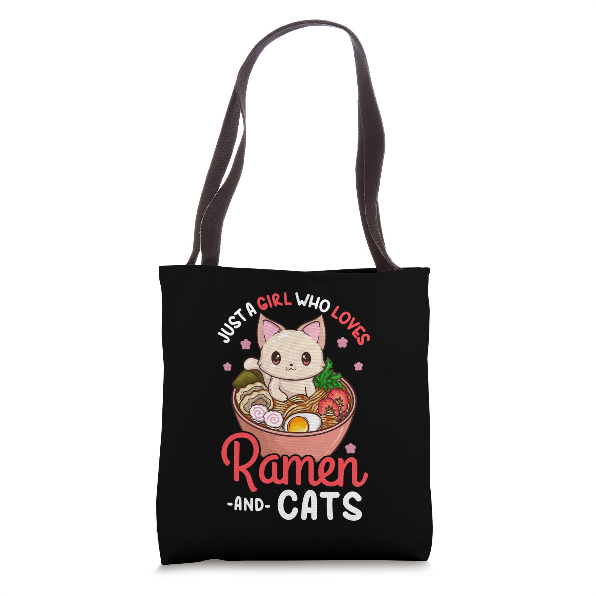 Anime Ramen Cat Neko Kawaii Tote Bag for Women - Cute Japanese Otaku Style Shoulder Bag for Cosplay, School, Shopping & Travel