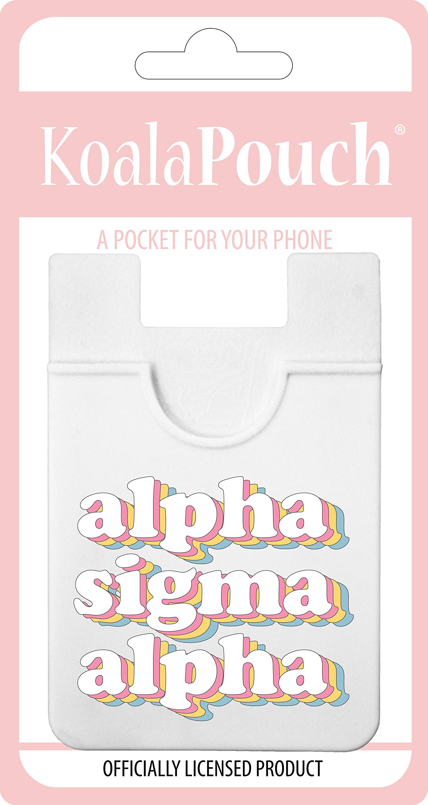 Alpha Sigma Alpha Koala Pouch - Retro Design Slim Card Holder for Phone Case | Ultra-Thin Phone Wallet Stick On for Credit Cards & Cash | Perfect for Sorority Sisters, College Students & Everyday Use