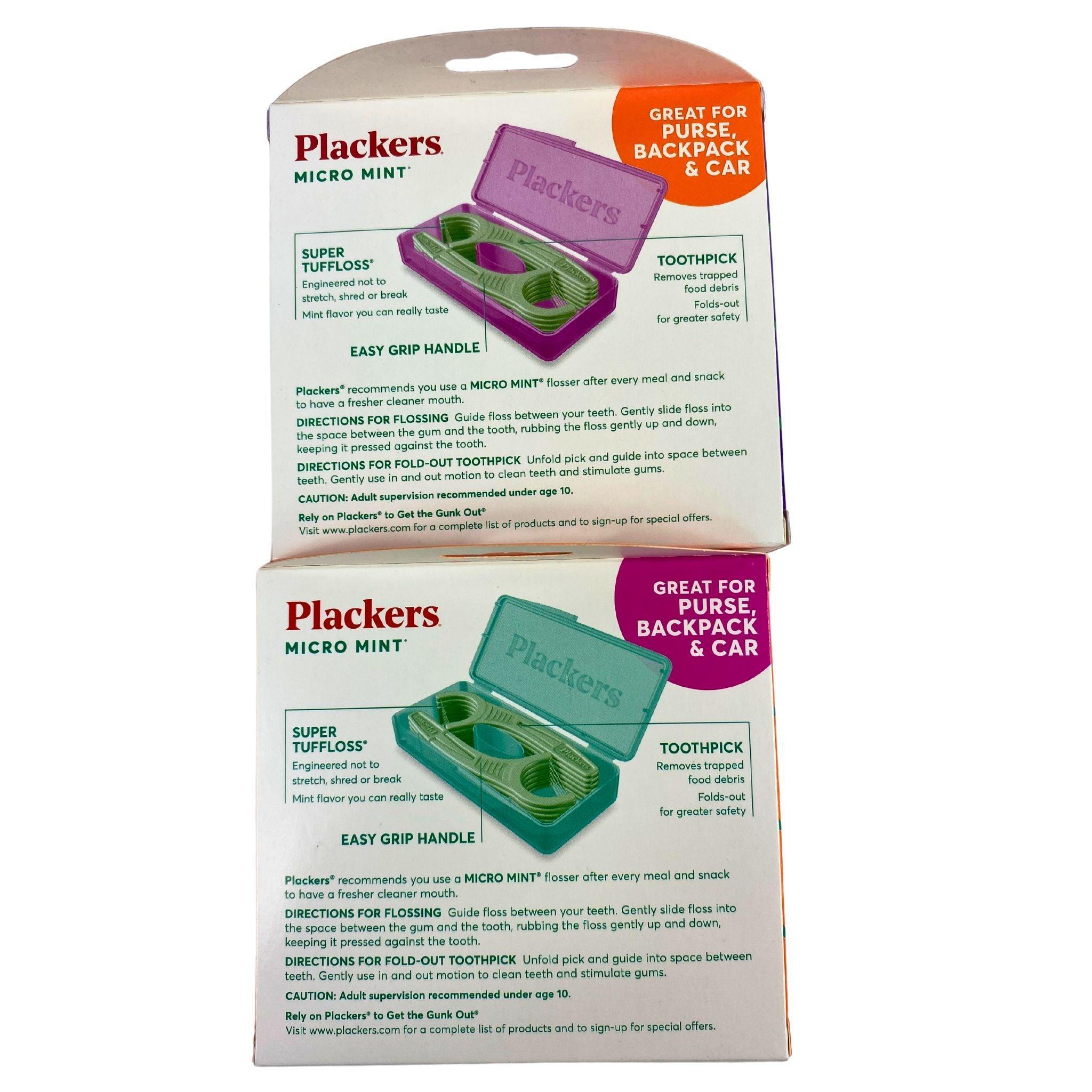 Plackers Micro Mint Dental Flossers - 136 Count On-The-Go Packs for Fresh Breath & Plaque Removal | Perfect for Travel, Office & Daily Oral Care