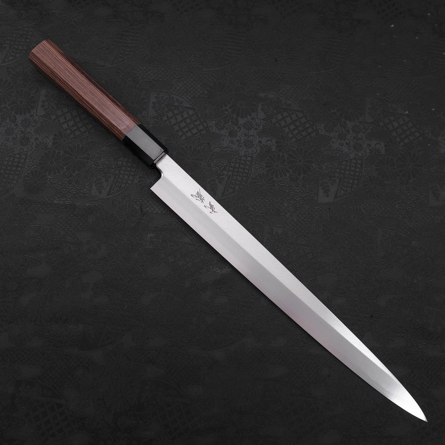 Premium Yanagiba Sushi Knife - Blue Steel #2 Kasumi Finish with Buffalo & Wenge Handle - 300mm Blade for Professional Sushi Chefs & Japanese Cuisine Lovers - Perfect for Sashimi, Sushi Preparation & Fine Dining